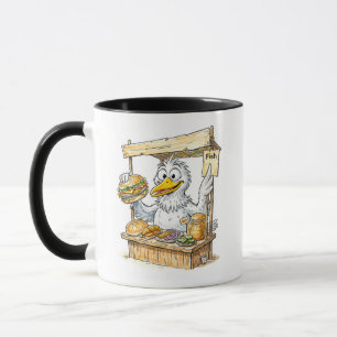 Comic Bird am Fischstand Tasse