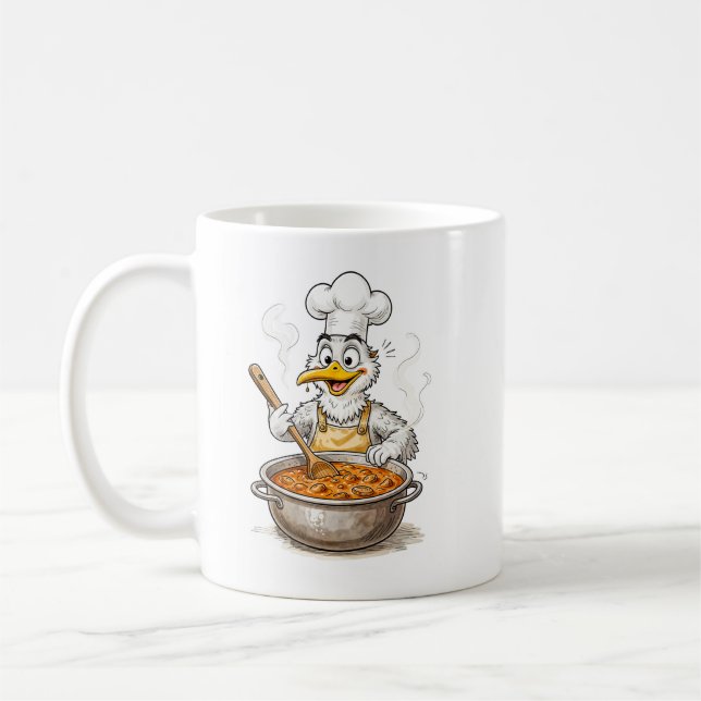 Comic Bird Cooking Labskaus Kaffeetasse (Links)