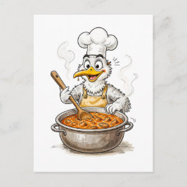 Comic Bird Cooking Labskaus Postkarte