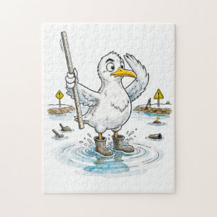 Comic Bird Flutmessgerät Pflicht Puzzle
