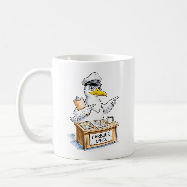 Comic Bird Harbour Officer Kaffeetasse (Links)