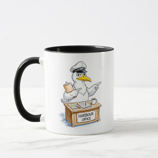 Comic Bird Harbour Officer Tasse (Links)