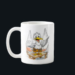 Comic Bird Shipyard Worker Kaffeetasse<br><div class="desc">A hardworking coastal bird assists in shipyard duties, surrounded by tools, planks and maritime equipment. This comic‑style illustration blends nautical craftsmanship with playful charm, perfect for fans of coastal industry themes and quirky character art.</div>