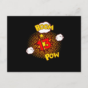 Comic BIRTHDAY 13 13. Geburtstag 13. Comic Postkarte