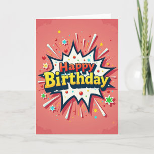Comic Birthday Burst Karte
