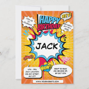 Comic Birthday Einladung