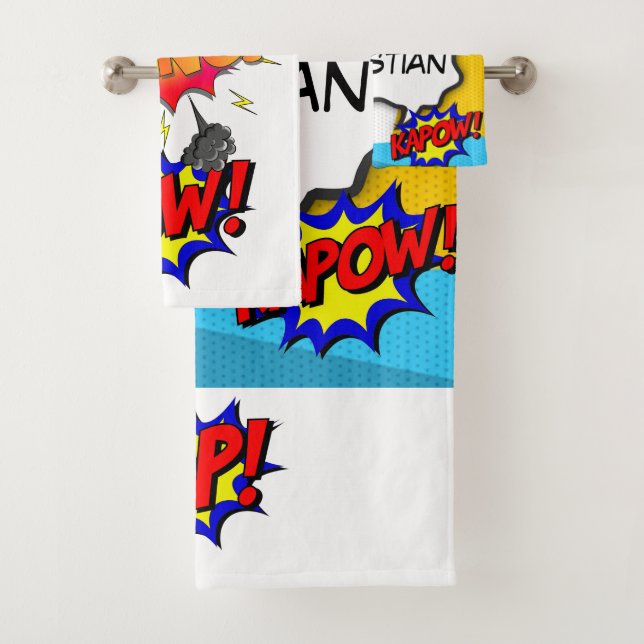 Comic Book Art Pop Custom Badhandtuch Set (Insitu)