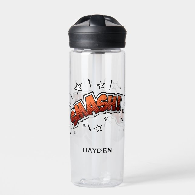 Comic Book Art Smash EXclamation Personalisiert Trinkflasche (Vorderseite)