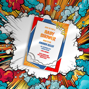 Comic Book Baby Dusche Einladung