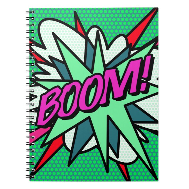 Comic Book BOOM Cool Spaß Moderner Notizblock (Vorderseite)