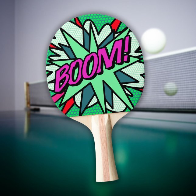 Comic Book BOOM Moderner Spaß Cool Tischtennis Schläger (Comic Book BOOM Modern Fun Cool Ping Pong Paddle)