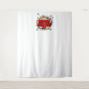 Comic Book Bubble Wedding Erinnerungen Foto Hinter Wandteppich
