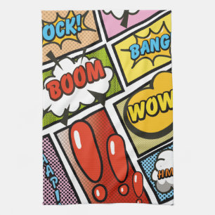 Comic-Book-Cartoon-Schriftarten! Geschirrtuch