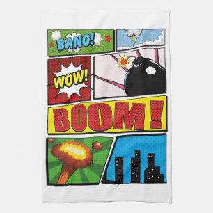 Comic-Book-Cartoon-Schriftarten! Geschirrtuch