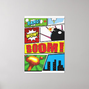 Comic-Book-Cartoon-Schriftarten! Leinwanddruck