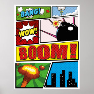 Comic-Book-Cartoon-Schriftarten! Poster