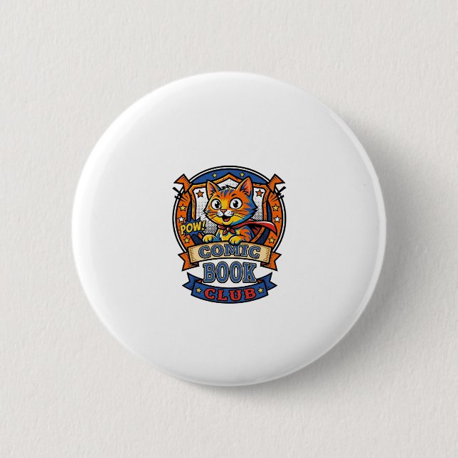 Comic Book Cat Cat Mom Geschenkidee - Comic Book C Button (Vorderseite)