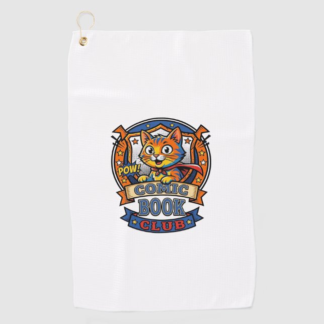 Comic Book Cat Cat Mom Geschenkidee - Comic Book C Golfhandtuch (Vorderseite)