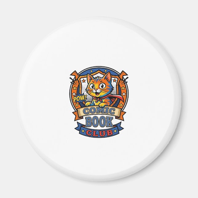 Comic Book Cat Cat Mom Geschenkidee - Comic Book C Magnet (Vorne)