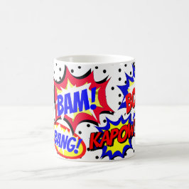 Comic Book Custom Speech Bubbles Black Dots Kaffeetasse