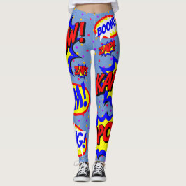 Comic Book Custom Speech Bubbles farbige Punkte Leggings