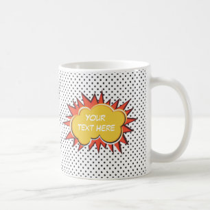 Comic Book Explosion Custom Text Bubble Kaffeetasse