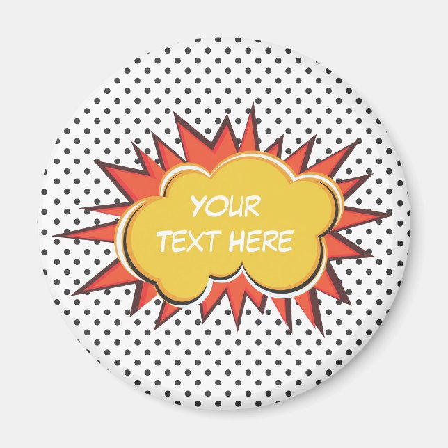 Comic Book Explosion Custom Text Bubble Magnet (Vorne)