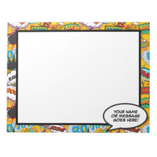 Comic Book Fun Speech Bubname Message Notizblock