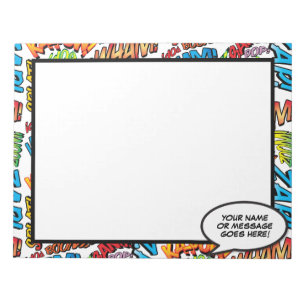 Comic Book Fun Speech Bubname Message Notizblock