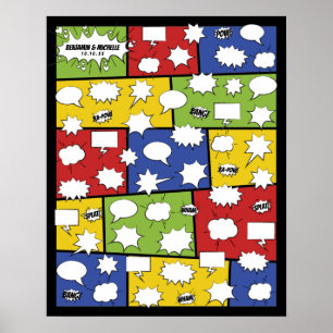 Comic-Book-Gästebuchposter - 50 Unterschriften Poster