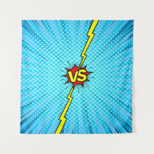 Comic-Book gegen Hintergrund, klassischer Pop-Art- Wandteppich