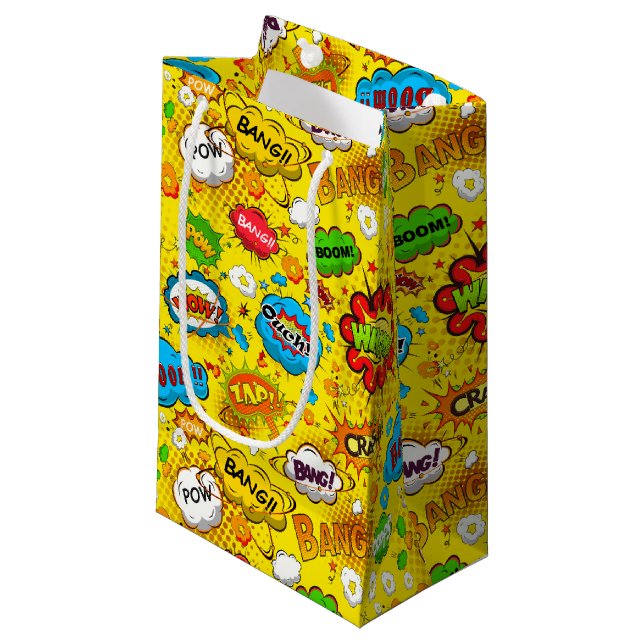 Comic Book Gift Bags Kleine Geschenktüte (Vorderseite Schrägansicht)