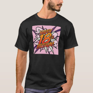 Comic-Book GLÜCKLICHER 18. GEBURTSTAG! pink T-Shirt