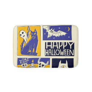 Comic Book Halloween Illustration Badematte