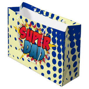Comic Book Inspiriert Super Vater Große Geschenktüte