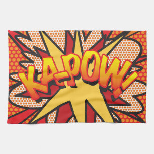 Comic Book KA-POW Spaß Moderne Typografie Küchentuch