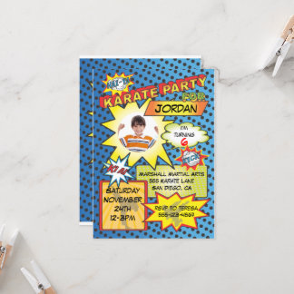 Comic Book Karate Party Einladung