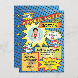 Comic Book Karate Party Einladung