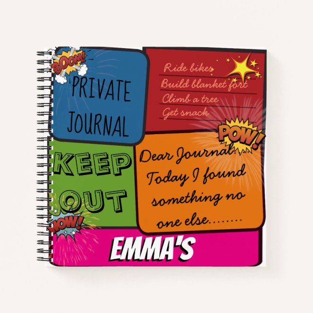 Comic Book Kids Journal Notizbuch (Vorderseite)