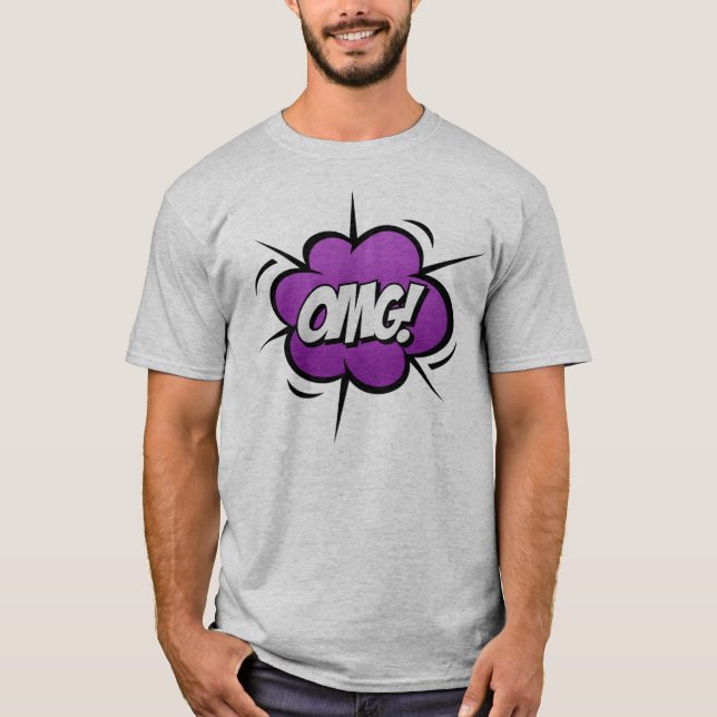 Comic-Book-Kunst OMG-Ausruf T-Shirt (Vorderseite)