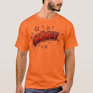 Comic-Book-Kunst-Smash-Ausrufezeichen Orange T-Shirt