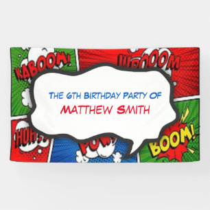 Comic Book Magazine Style Kindergeburtstag Party Banner