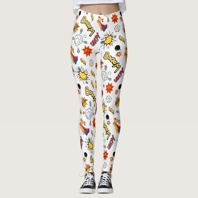 Comic-Book-Muster  Leggings (Vorderseite)