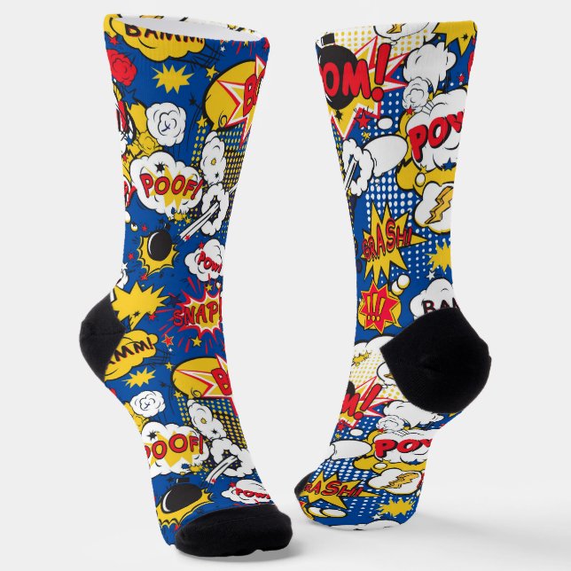Comic-Book-Muster  Socken (Gewinkelt)
