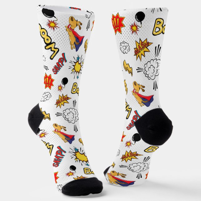 Comic Book Pattern  Socken (Gewinkelt)