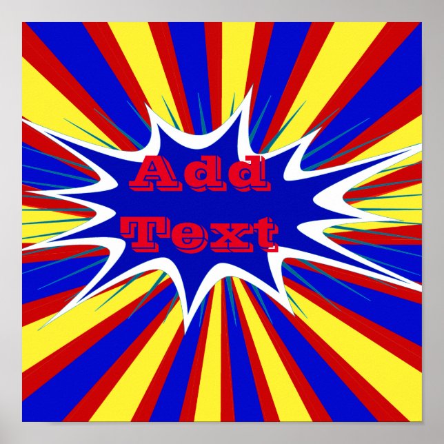 Comic Book Personalisiert Superherd Poster Wall (Vorne)