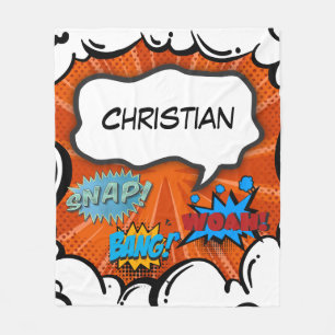 Comic Book Pop Art Bang Custom Fleecedecke