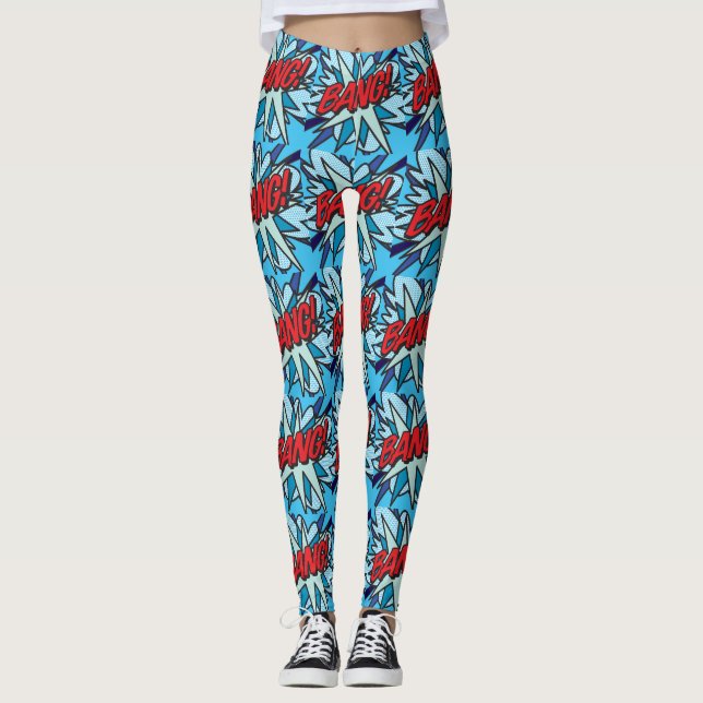 Comic Book Pop Art BANG Leggings (Vorderseite)