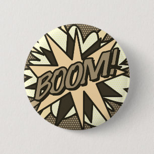 Comic Book Pop Art BOOM! Vintage Button