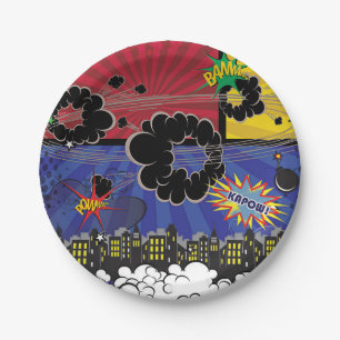 Comic-Book-Pop-Art-Bunte-Geburtstagsfeier Pappteller